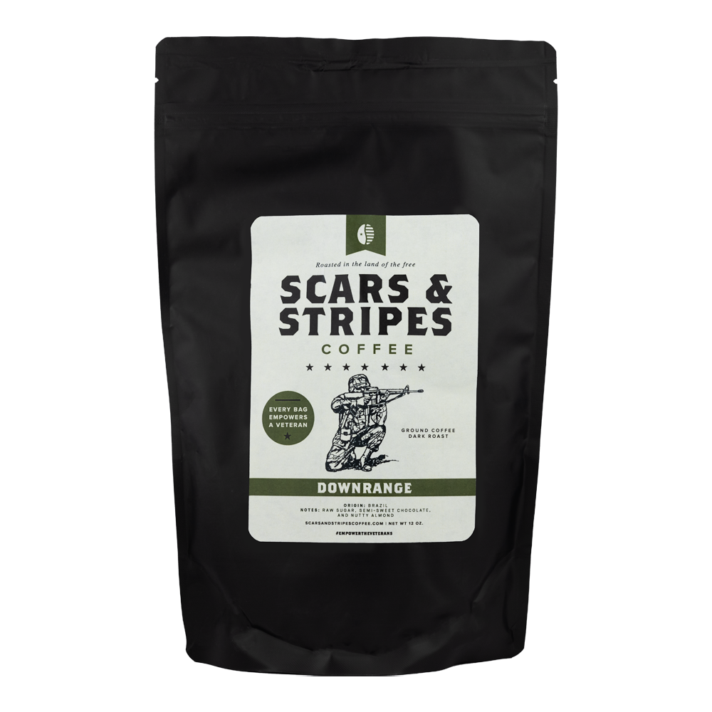 Downrange Coffee Prices Vary by Size Scars and Stripes Coffee