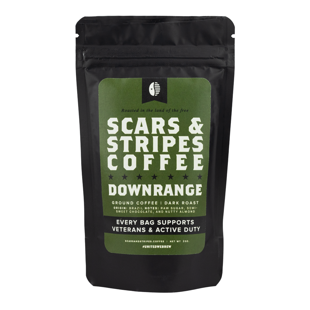 Downrange Coffee Prices Vary by Size Scars and Stripes Coffee