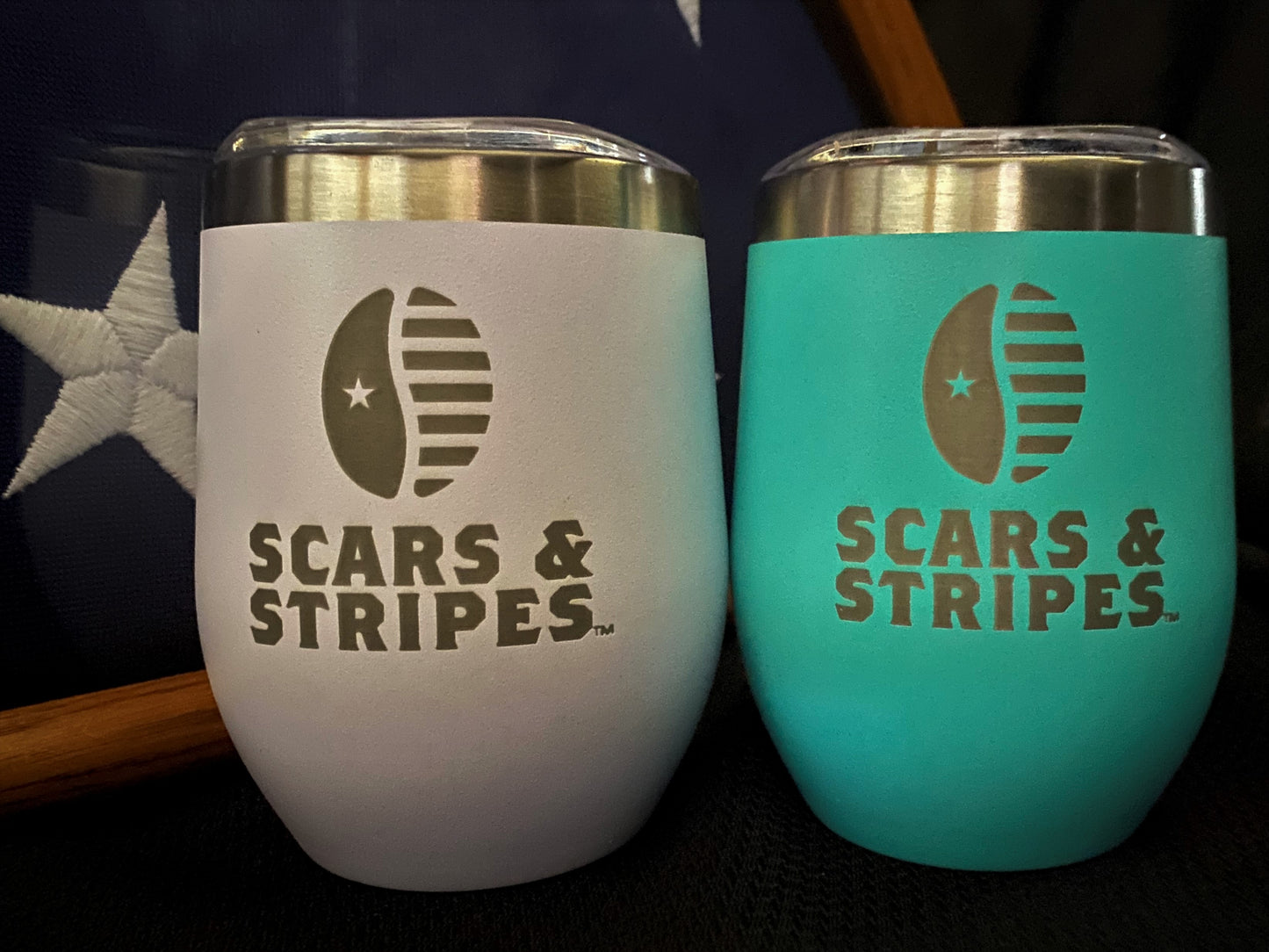 Scars & Stripes Wine Tumblers